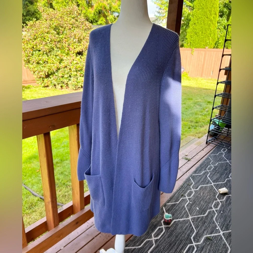 Halogen Blue Open-Front Cardigan - Picture 1 of 7